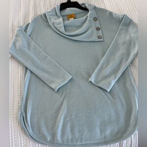 Ruby Rd Women's Light Blue Button-Detail Top